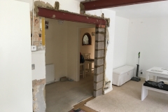 Internal load bearing wall knock through with steel supports, Wimborne