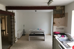 Internal load bearing wall knock through with steel supports, Wimborne