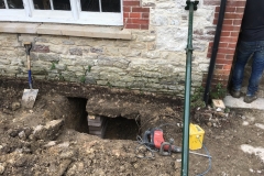 Side extension with retaining wall and underpinning, Dorchester